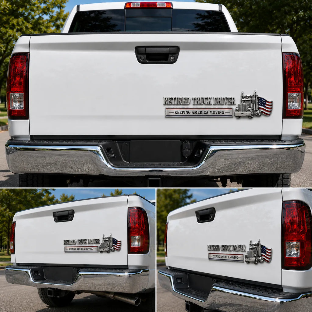 🚚 Retired Truck Driver Car Emblem Badge