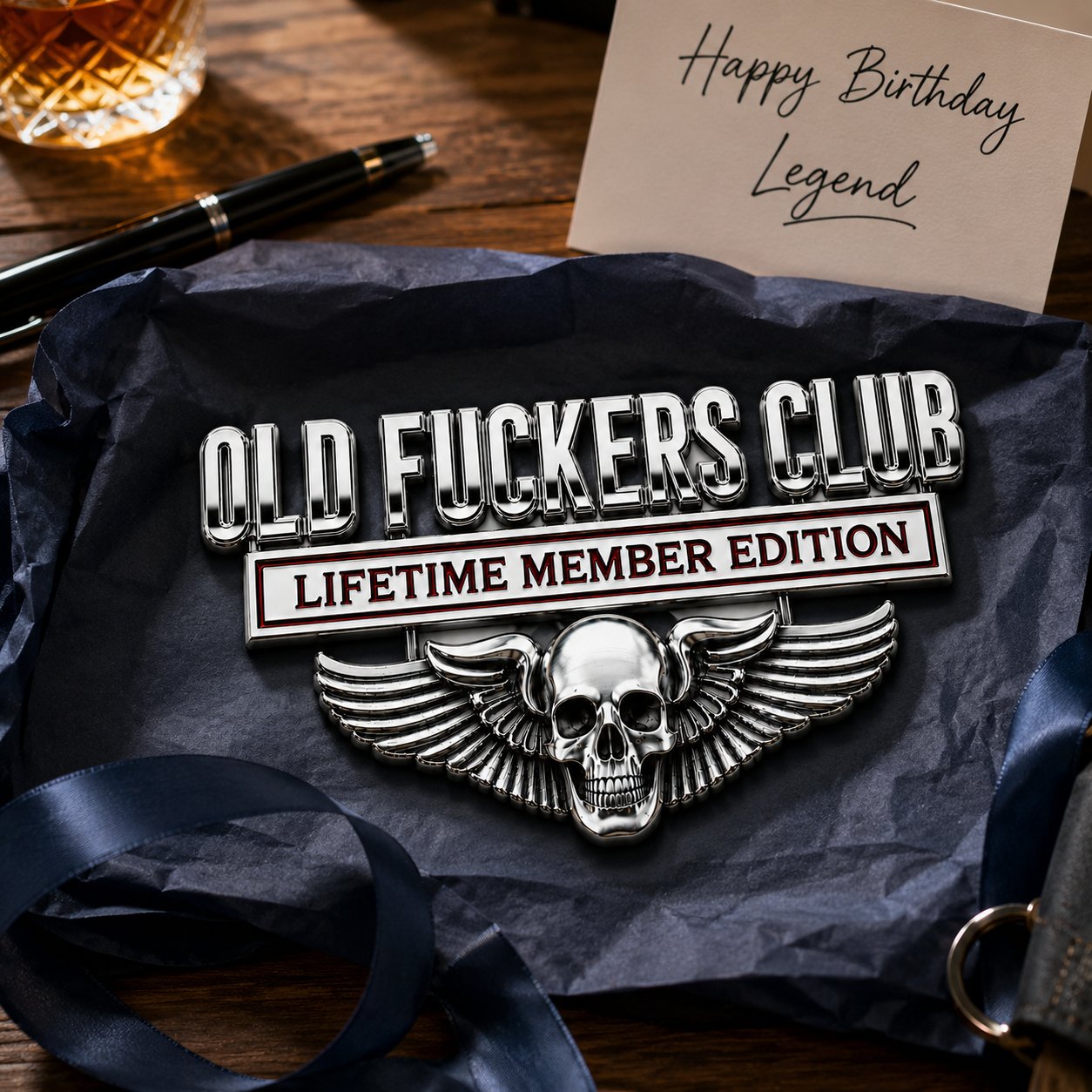 💀OLD F*CKERS CLUB Metal Car Emblem