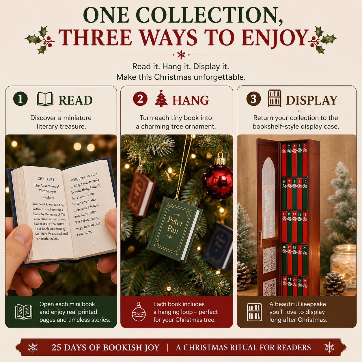 📚 25-Day Mini Book Advent Calendar – A Book Lover's Christmas Countdown(📦Buy 2 Free Shipping)
