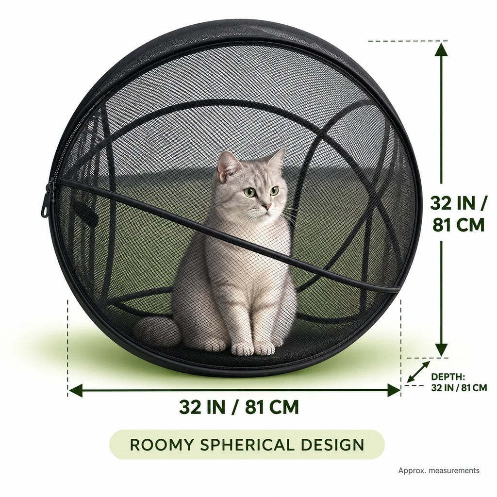⏳ Hot Sale 49% OFF – 🐱 Pop Up Cat Playpen | 32-Inch Breathable Mesh Enclosure for Indoor & Outdoor Use 🌿