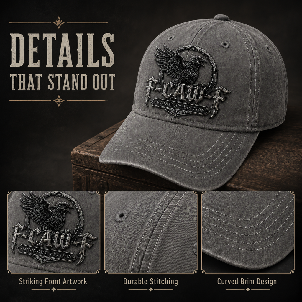 🔥 F-CAW-F "Midnight Edition" Crow Retro Cap
