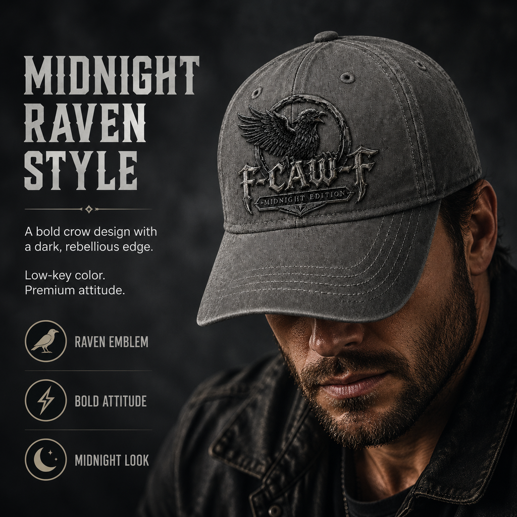 🔥 F-CAW-F "Midnight Edition" Crow Retro Cap