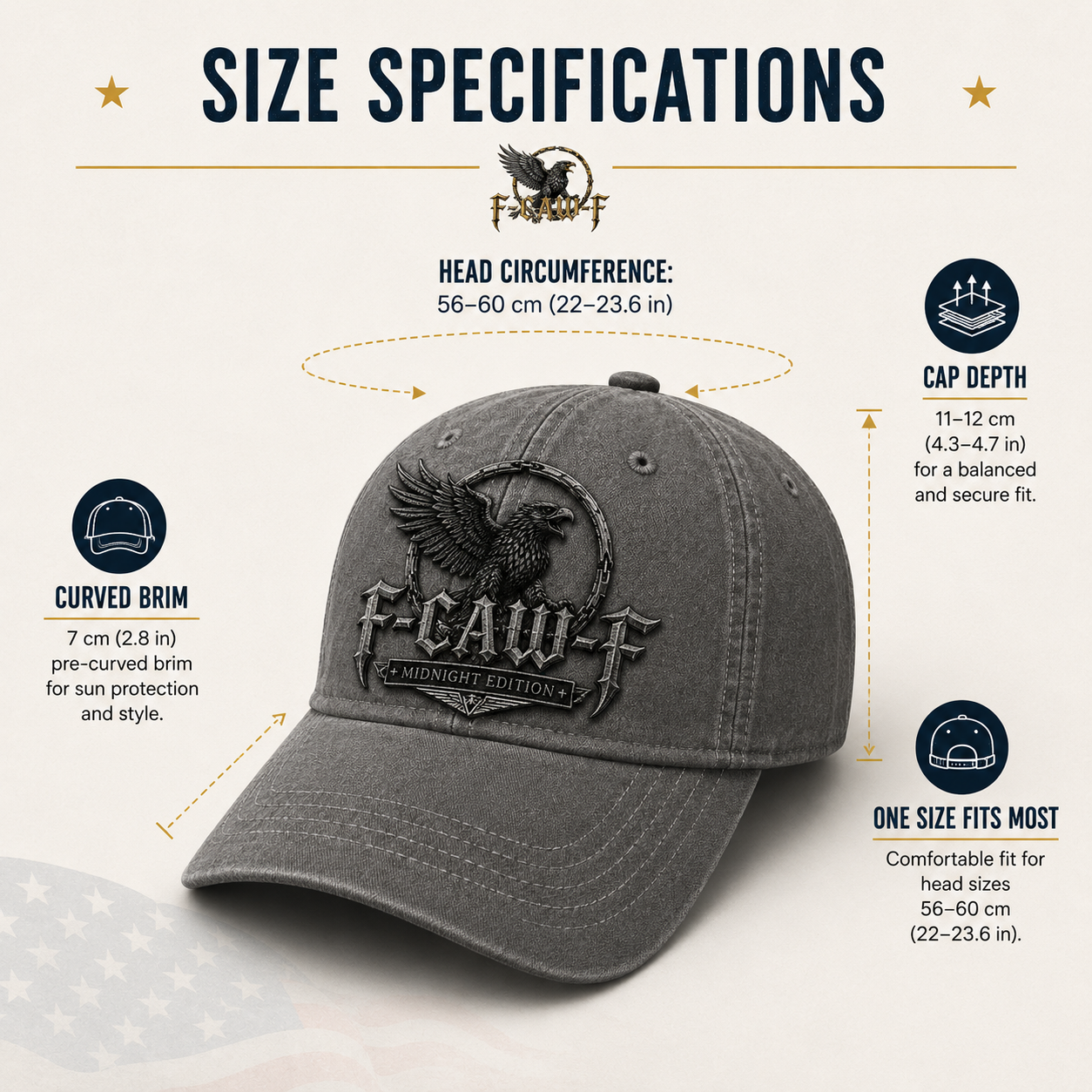 🔥 F-CAW-F "Midnight Edition" Crow Retro Cap