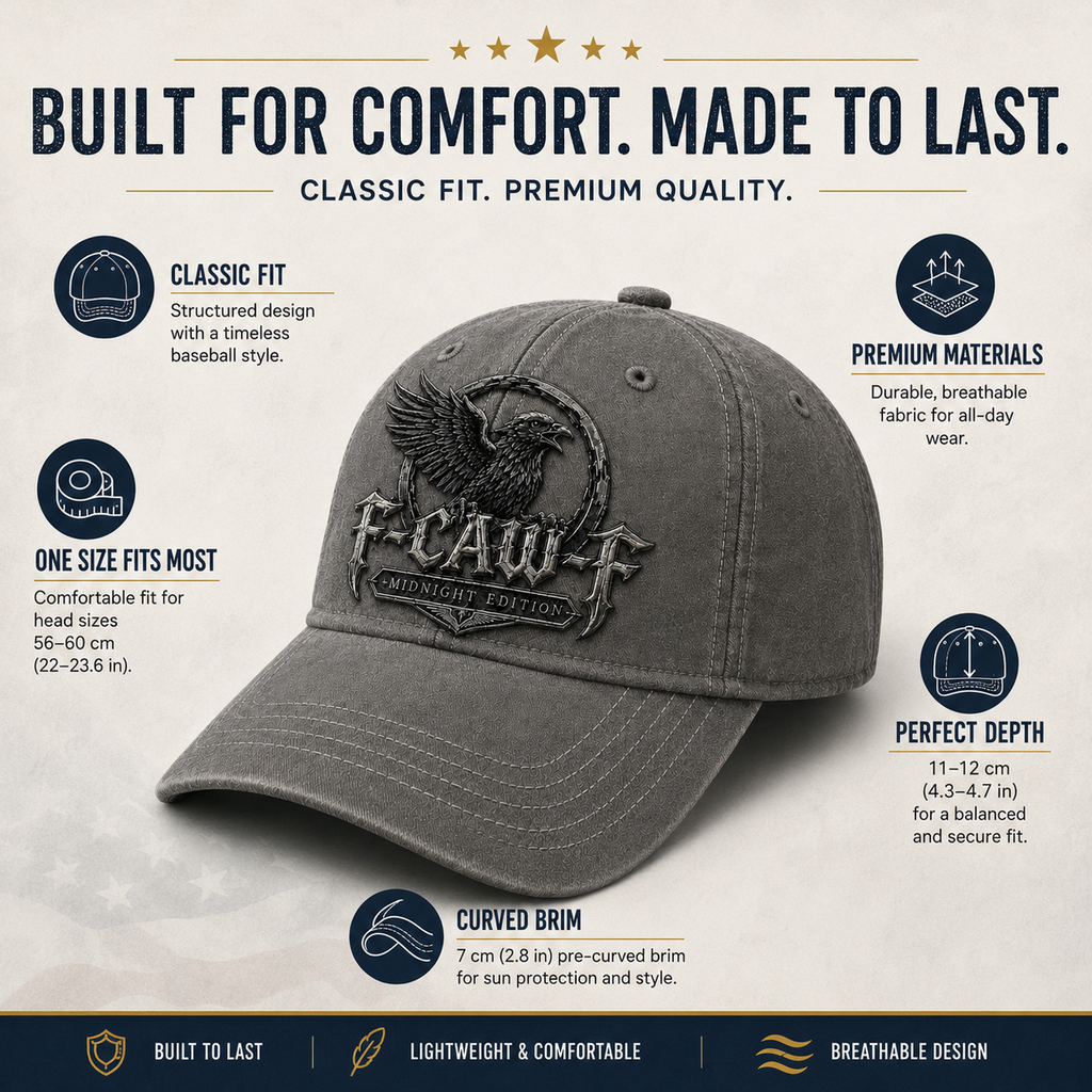 🔥 F-CAW-F "Midnight Edition" Crow Retro Cap