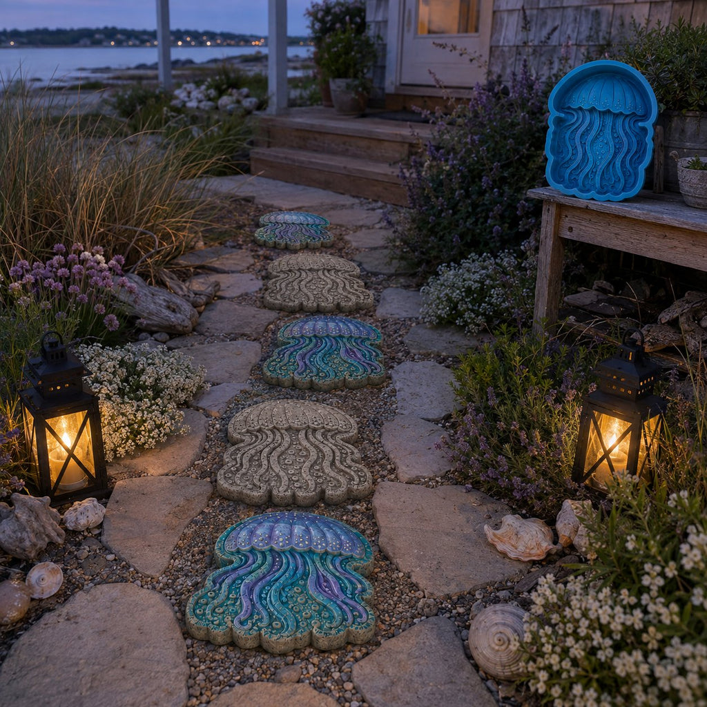 🌊 Reusable Ocean Theme Garden Art Mold – Make Your Garden Truly One of a Kind