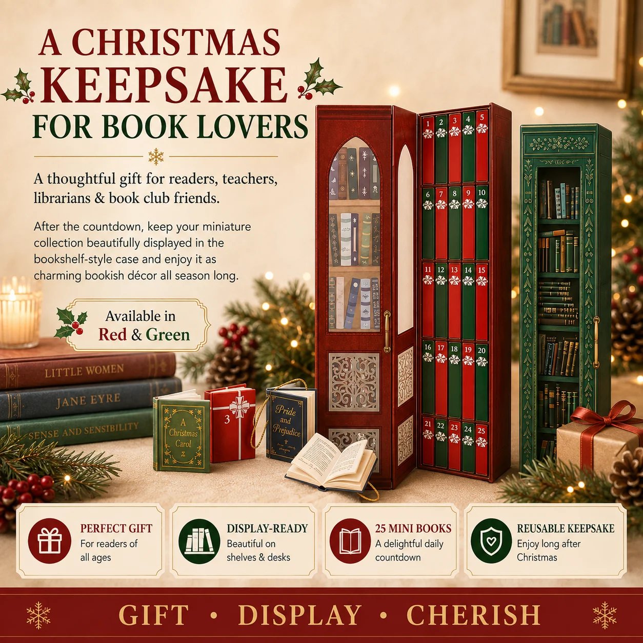 📚 25-Day Mini Book Advent Calendar – A Book Lover's Christmas Countdown(📦Buy 2 Free Shipping)