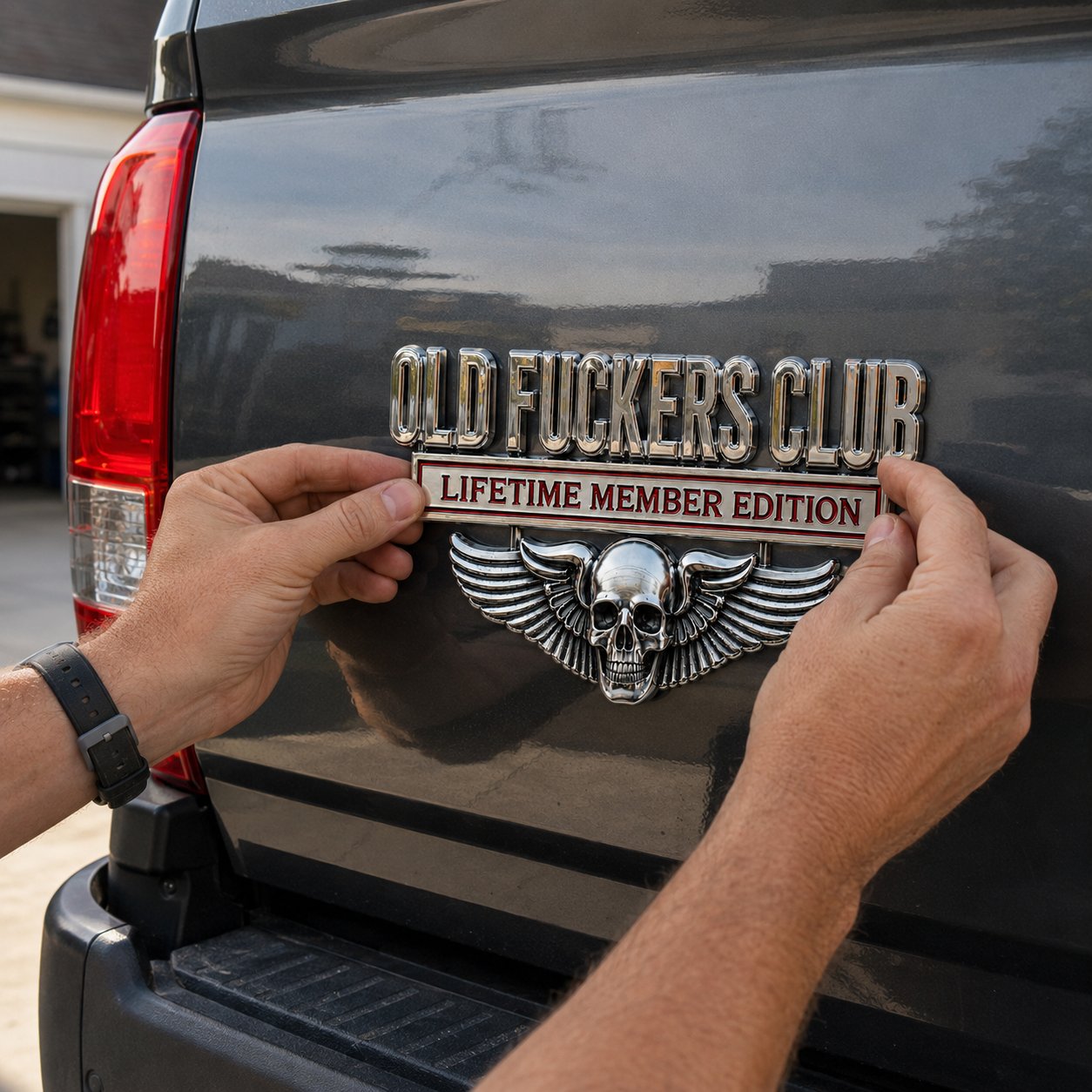 💀OLD F*CKERS CLUB Metal Car Emblem