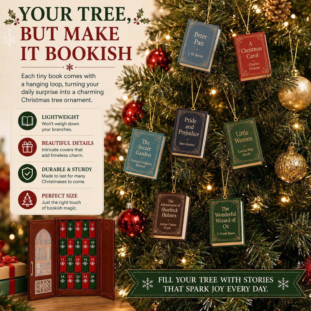 📚 25-Day Mini Book Advent Calendar – A Book Lover's Christmas Countdown(📦Buy 2 Free Shipping)