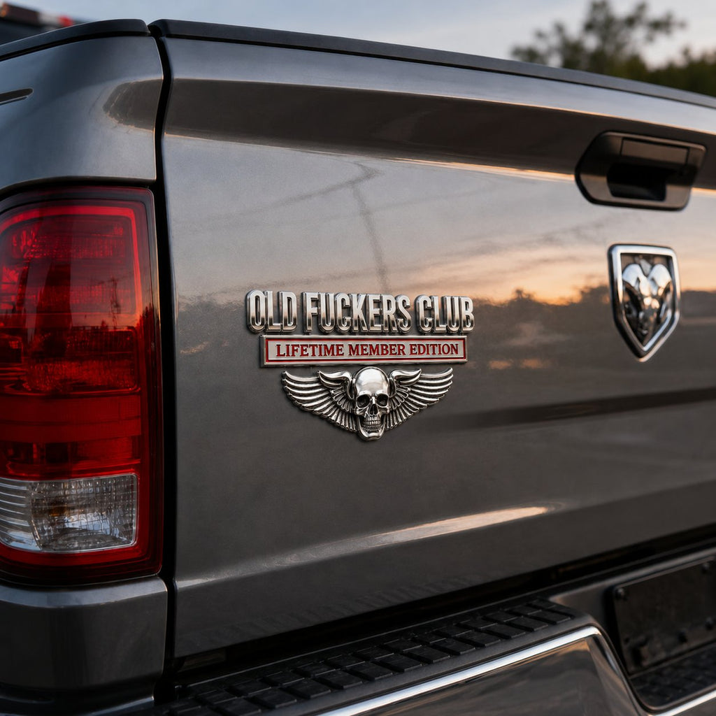 💀OLD F*CKERS CLUB Metal Car Emblem