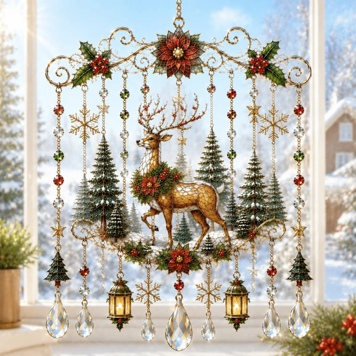 🔥HOT SALE 49% OFF - Handmade Christmas Stained Glass Window Hanging