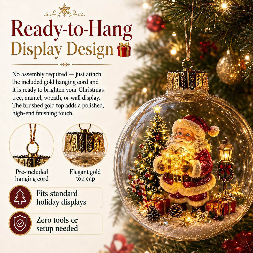 🎄Glowing Christmas Diorama Ornament – A Tiny Winter World in the Palm of Your Hand👼