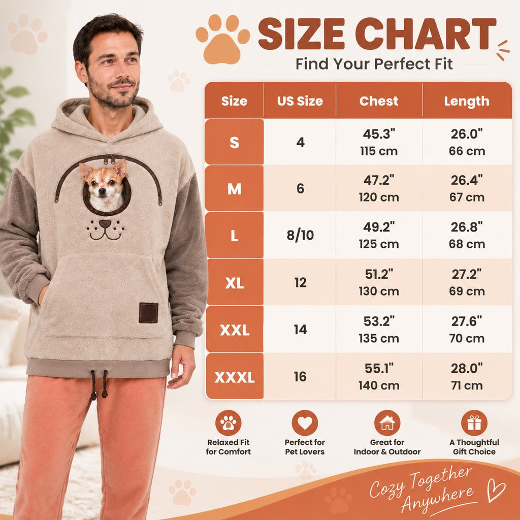 🐾 Cozy Pet Carrier Hoodie – Soft Fleece Cuddle Pouch Sweatshirt for Cats & Small Dogs