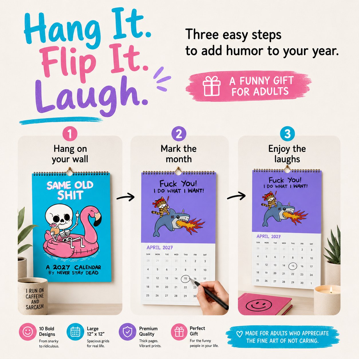 💥Early Bird Sale — 49% OFF🎁Wall Calendar 2027📆 Offensively Cute & Unapologetically Fun! 🌟