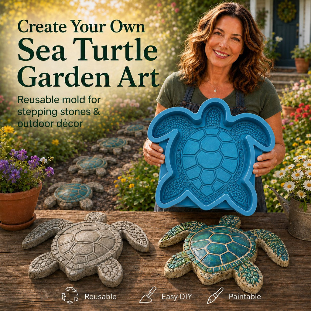 🌊 Reusable Ocean Theme Garden Art Mold – Make Your Garden Truly One of a Kind