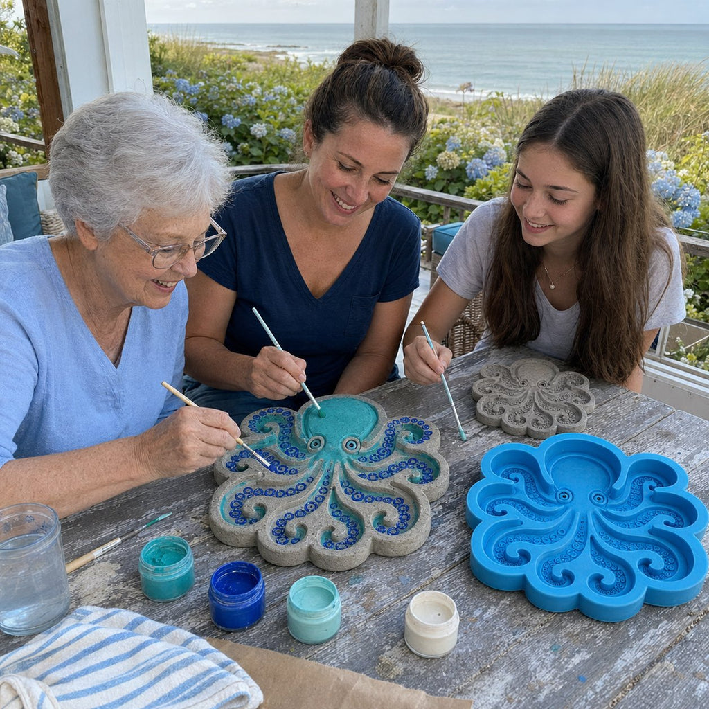 🌊 Reusable Ocean Theme Garden Art Mold – Make Your Garden Truly One of a Kind
