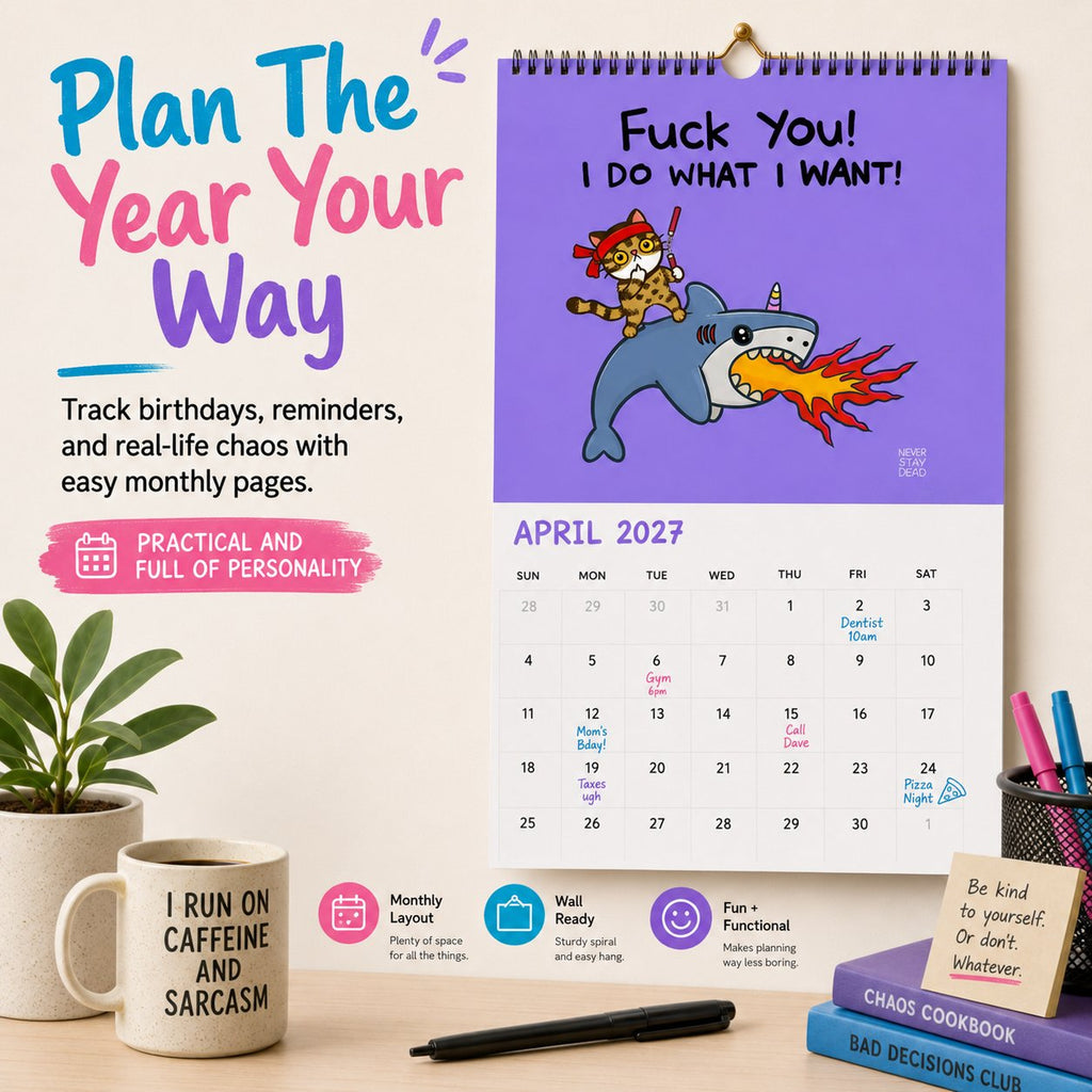 💥Early Bird Sale — 49% OFF🎁Wall Calendar 2027📆 Offensively Cute & Unapologetically Fun! 🌟