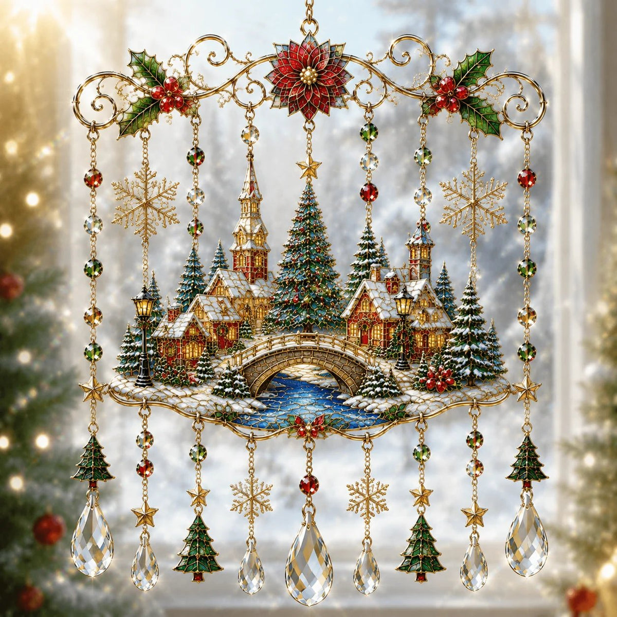 🔥HOT SALE 49% OFF - Handmade Christmas Stained Glass Window Hanging