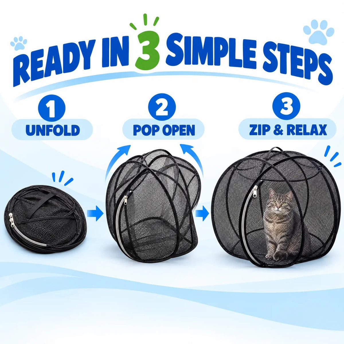 ⏳ Hot Sale 49% OFF – 🐱 Pop Up Cat Playpen | 32-Inch Breathable Mesh Enclosure for Indoor & Outdoor Use 🌿