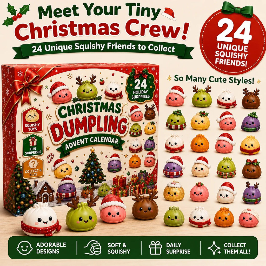 🎅 24 Days of Mini Squishies – Cute 2026 Advent Calendar with Daily Dumpling Surprises