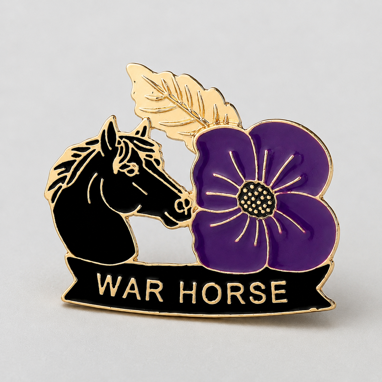Limited Edition War Horse Purple Poppy 111th Anniversary Remembrance Brooch
