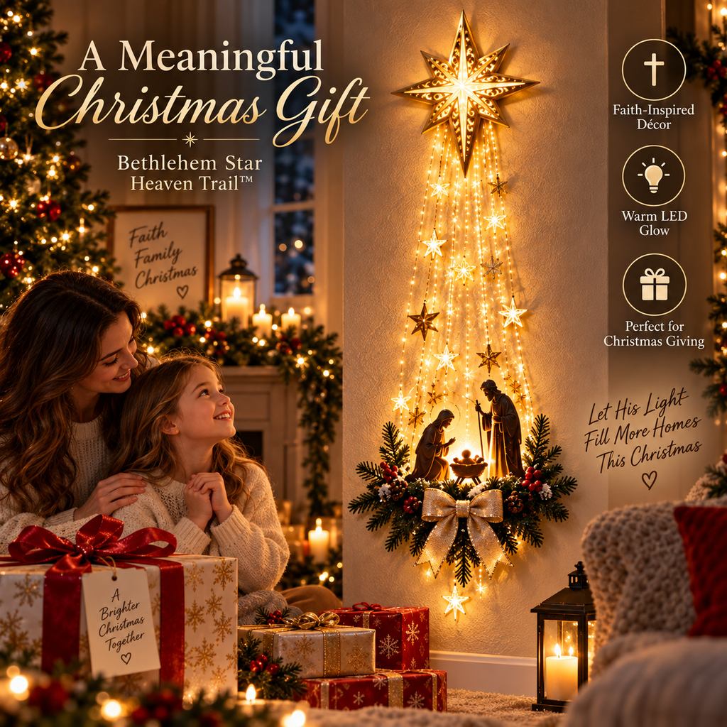 ✨✝️ Bethlehem Star of Faith™ – Lighted Nativity Wall Decor