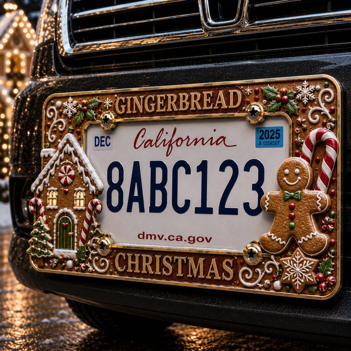 🎄Christmas License Plate Frame – Festive Style for Every Ride