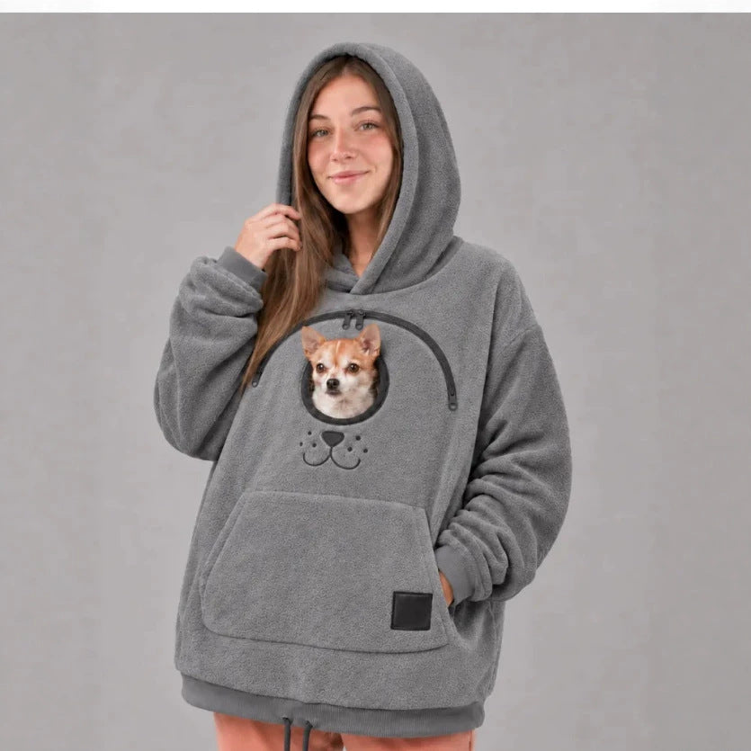 🐾 Cozy Pet Carrier Hoodie – Soft Fleece Cuddle Pouch Sweatshirt for Cats & Small Dogs