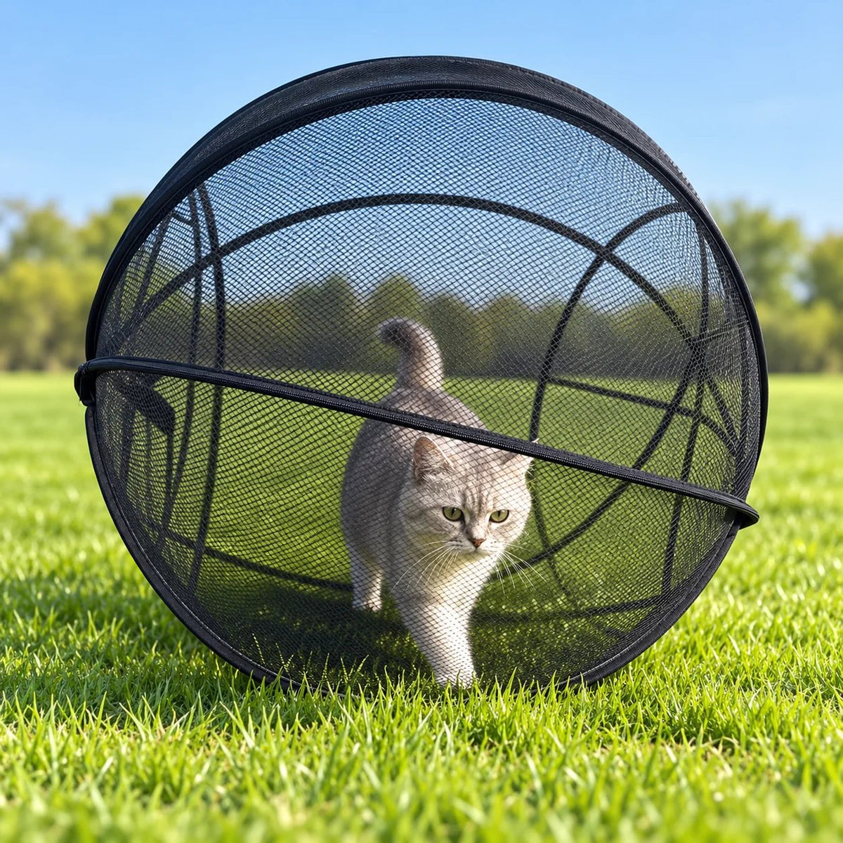 ⏳ Hot Sale 49% OFF – 🐱 Pop Up Cat Playpen | 32-Inch Breathable Mesh Enclosure for Indoor & Outdoor Use 🌿