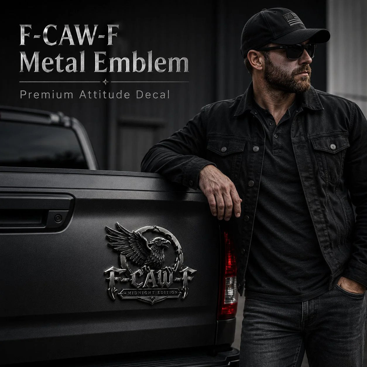 🦅 F-CAW-F™ Midnight Edition Metal Emblem - Premium Raven Badge For Drivers With Attitude
