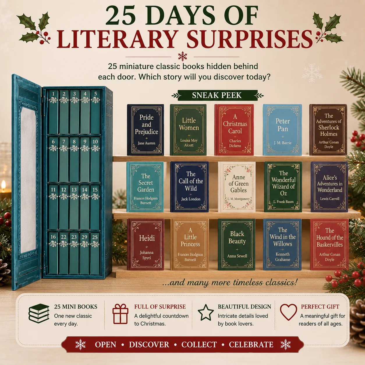 📚 25-Day Mini Book Advent Calendar – A Book Lover's Christmas Countdown(📦Buy 2 Free Shipping)