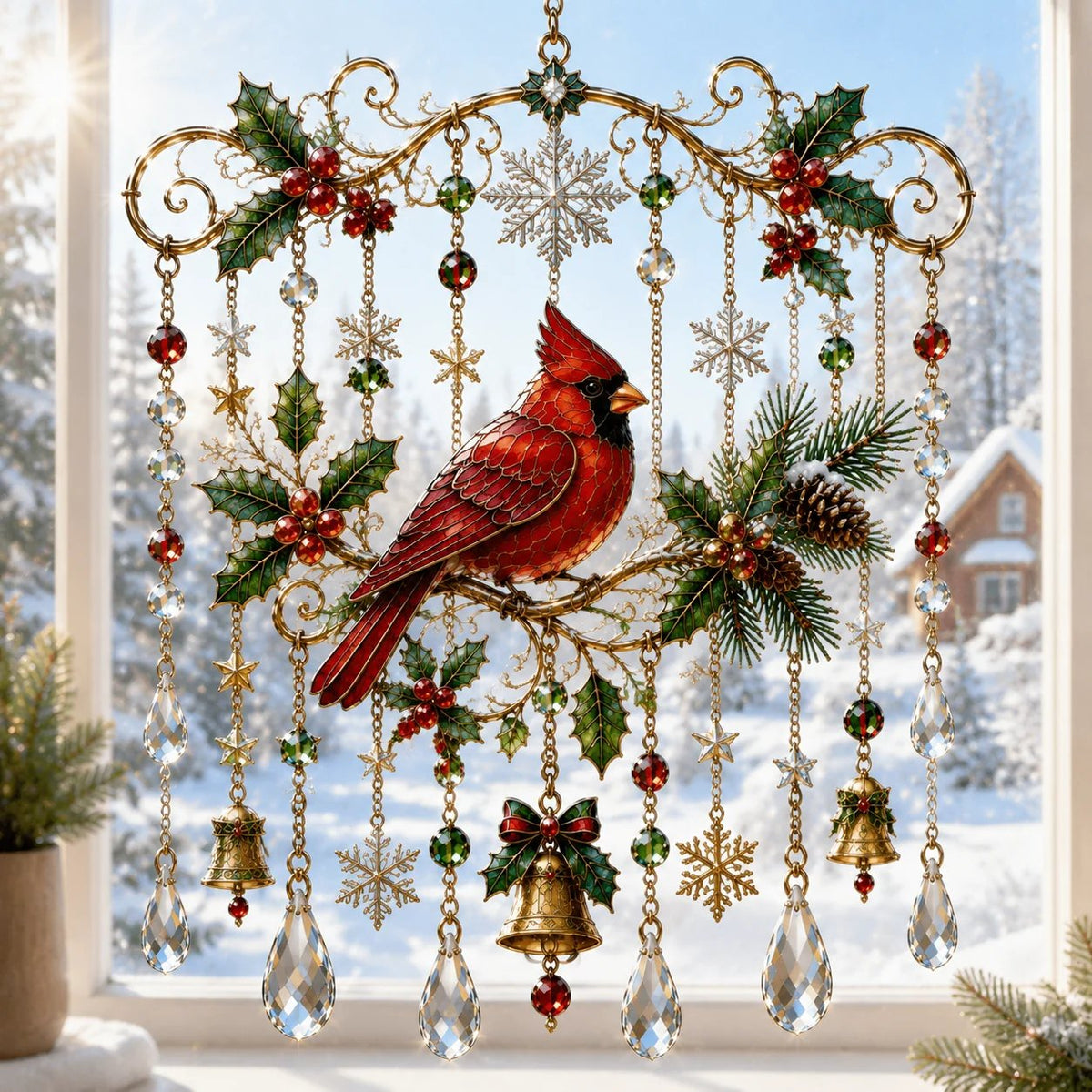 🔥HOT SALE 49% OFF - Handmade Christmas Stained Glass Window Hanging