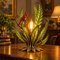 🐦Cardinal Garden Glow Lamp for Vintage Bird & Botanical Home Decor 🌿