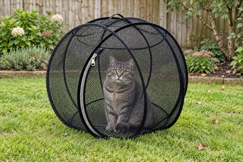 ⏳ Hot Sale 49% OFF – 🐱 Pop Up Cat Playpen | 32-Inch Breathable Mesh Enclosure for Indoor & Outdoor Use 🌿