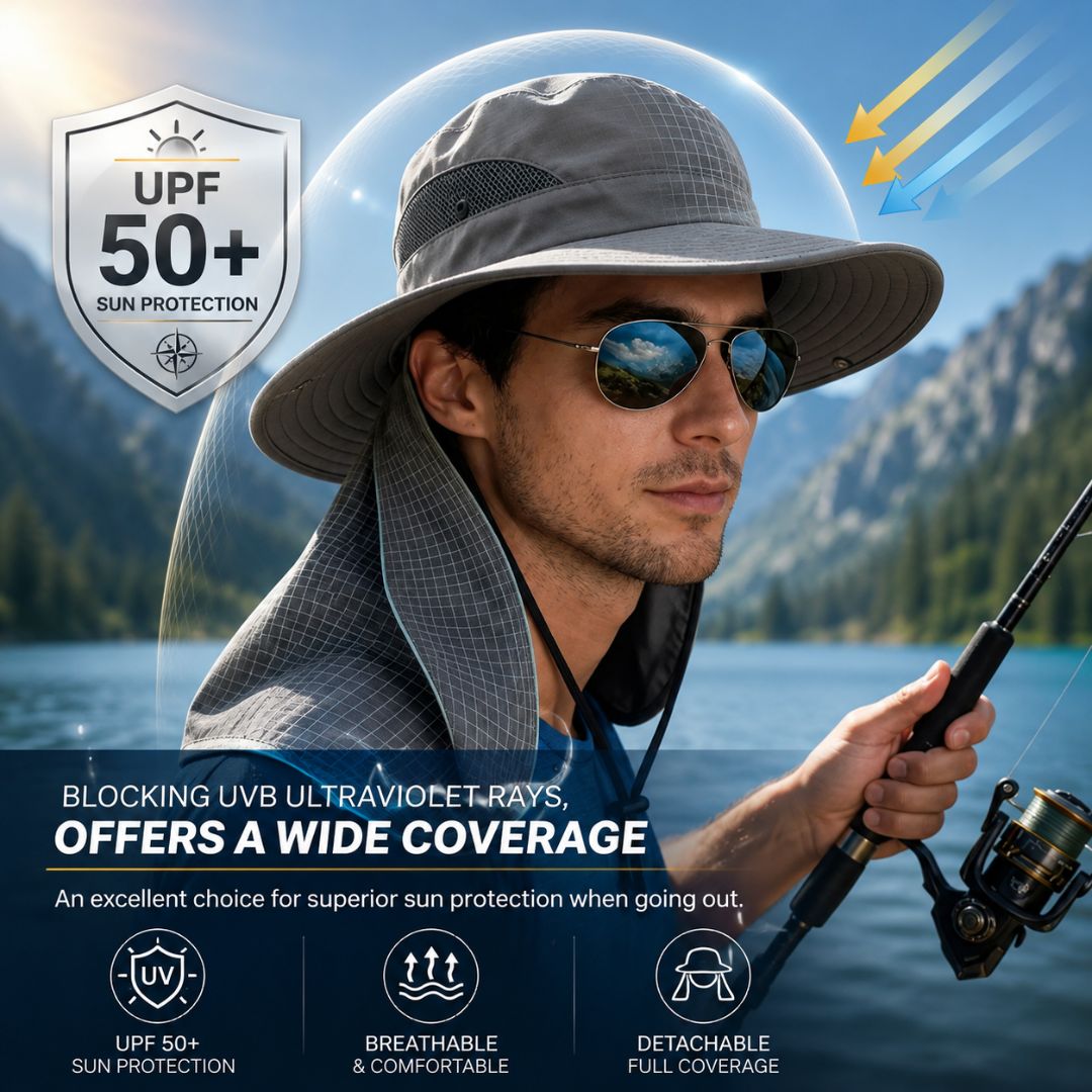 ☀️ SUMMER SALE 49% OFF 🔥 UPF 50+ Sun Protection Hat With Full Face & Neck Coverage